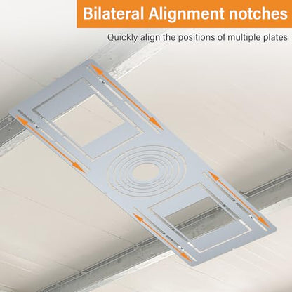 Neoaider New Construction Mounting Plate for 2” to 6” Recessed LED Light | 24 Pack, Galvanized Steel Rough-in Wafer Light Bracket w/Symmetric Round Holes, LED Recessed Lighting Housing Plate - color: Fit 2 to 6, size: 24 Pack