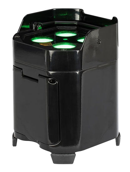 Audiosavings Bundle: Element H6 Pak (6) RGBAW+UV LED Outdoor Wireless DMX Wash Lights Bundle with Rockville Stage Matrix 36 RGB 6x6 Matrix Blinder Light + Fog/Smoke Machine w/Remote+Fluid (3 Items)