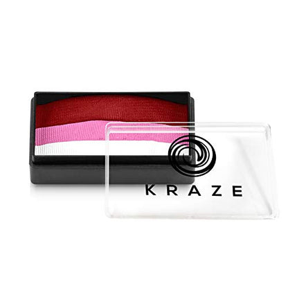 Kraze FX Dome Stroke - Pink Rose (25 gm), Professional 1-Stroke Split Cake, Hypoallergenic, Non-Toxic, Water Activated Face & Body Painting Makeup Supplies for Adults - color: Pink Rose