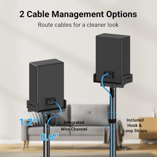 PERLESMITH Universal Speaker Stands for Surround Sound -Height Adjustable Extend 33.3”to 45.1”, Floor Speaker Stand for Satellite & Studio & Bookshelf Speakers up to 11LBS,1 Pair Black, PSSS2 - size: Weight 11 LBS
