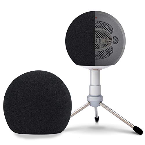 Blue Snowball Pop Filter Windscreen - Professional Snowball iCE Mic Foam Wind Cover Windshield Pop Filter for Recordings, Broadcasting, Singing by SUNMON - color: Blue Snowball Foam Cover Black