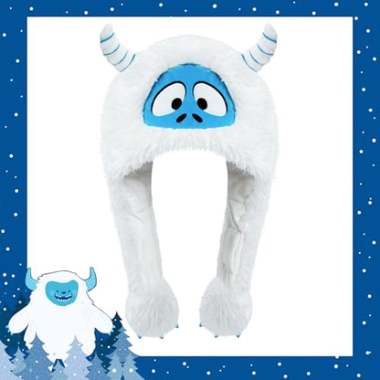 dressfan Plush Animal Hat with Ear Flaps,Novelty Christmas & Birthday Gifts for Adults & Children,One Size Fits All - color: White