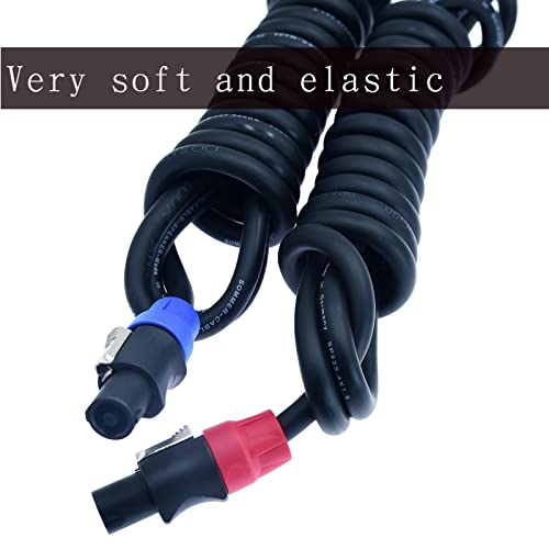 speak on 2Pcs Professional Speakon to 1/4 Inch ts Speaker Cable for pa jack Pair 18 awg Gauge Male Audio port plug Amplifier Connection dj amp Heavy Duty bocina Cord Wire ft with Twist Lock(6 feet) - size: 6 feet