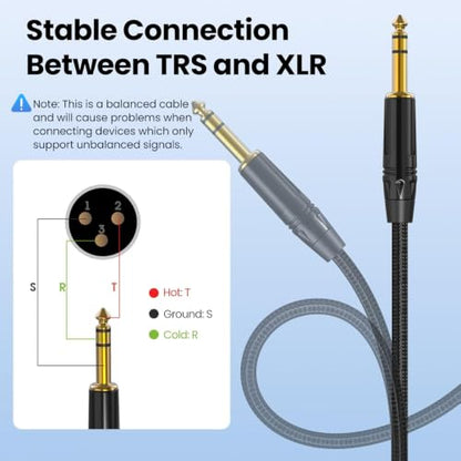 XLR to 1/4, TRS to XLR Male 25ft 2Packs Gold-Plated Connectors - size: XLR Male 25ft 2Pack