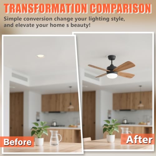 Can Light Conversion Kit to Pendant - Recessed Light Converter Kit with E26 Socket Adapter, Mounting Bracket, Round White Cover Plate - 6" Recessed Light Conversion Kit for Pendant Light Fixtures - color: White-1pc