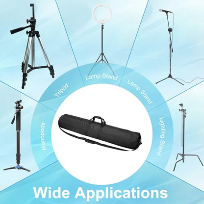 PATIKIL Tripod Carrying Case, 43.3" x 7.9" Heavy Duty Nylon Padded Tripod Bag with Adjustable Shoulder Straps and Handles for Light Stands Umbrellas Tripods Mic Speaker Stand, Black - size: 43.3" x 7.9"