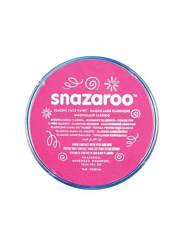Snazaroo Classic Face and Body Paint, 18.8g Pot, Bright Pink | Non-Toxic Hypoallergenic, Safe, Washable, Face & Body Paint for Halloween, Cosplay Costumes, Dress Up, Parties and Festivals - color: Bright Pink, style: 18.8g (0.66-oz) Pot