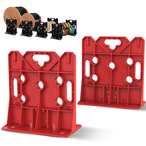 Multi Purpose Wire Dispenser, Cable/Wire Spool Rack, Wire Spool Caddy, Holds Spools Up to 34" In Diameter, Load Capacity 330 LBS, 1 Pair (Red) - color: Red