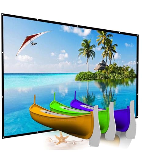 200 Inch 16:9 Foldable Big Size Portable Projector Screen Outdoor | Thick Canvas, Diagonal 200 Inches,HD Large Movie Projection Screen for Home Theater/Office Presentation/Outside Camping Party - size: 200 Inch