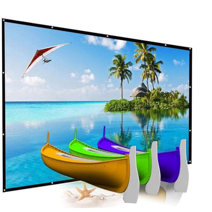 200 Inch 16:9 Foldable Big Size Portable Projector Screen Outdoor | Thick Canvas, Diagonal 200 Inches,HD Large Movie Projection Screen for Home Theater/Office Presentation/Outside Camping Party - size: 200 Inch
