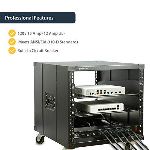 StarTech 16-Outlet 1U PDU, 120V/15A, Surge, 6ft Cord, TAA (RKPW161915) - style: 16-port|15A|Surge Protect