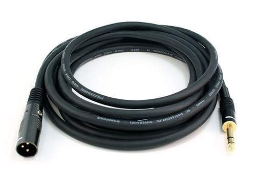 Monoprice 104765 35-Feet Premier Series XLR Male to 1/4-Inch TRS Male 16AWG Cable gold - size: 35ft
