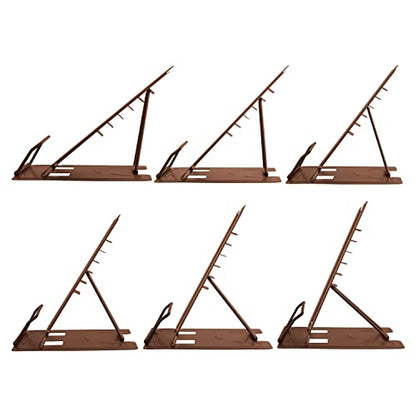 Honagu Book Stand Metal Desk Book Holder, Book Holders for Reading Hands Free, Adjustable Cookbook Documents Holder, Portable Bookstand for Music Books, Textbook, Recipe, Tablet, Ipad (Brown) - color: Brown