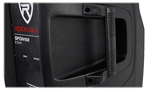 Rockville SPGN158 15" Passive DJ PA Speaker, 1600W Peak/800W Program/400W RMS, 8 Ohm, 3" Voice Coil, ABS Cabinet, Deep Bass, Pole Mountable, for Events and Live Sound | 1600W Peak / 400W RMS, Lightweight, 1.35" Titanium Driver, SpeakON I/O, 35mm Pole Moun
