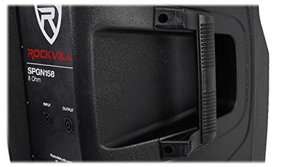 Rockville SPGN158 15" Passive DJ PA Speaker, 1600W Peak/800W Program/400W RMS, 8 Ohm, 3" Voice Coil, ABS Cabinet, Deep Bass, Pole Mountable, for Events and Live Sound | 1600W Peak / 400W RMS, Lightweight, 1.35" Titanium Driver, SpeakON I/O, 35mm Pole Moun