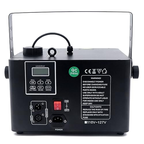 1500W Stage Haze Fog Machine Low Profile DJ Fogger with 16 RGB LED Lights - color: 1500, 16 LEDs