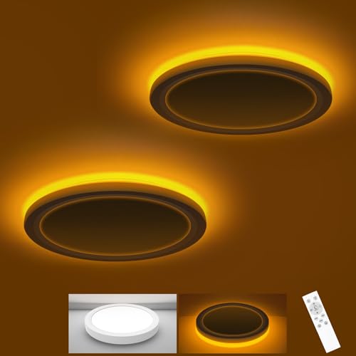 zemty 7 Inch LED Ceiling Light with Night Light 1800K, 2 Pack 3000K/4000K/6500K Dimmable Light Fixtures with Remote Control,12W 1200lm Flush Mount Ceiling Lamp for Bedroom Bathroom Kitchen-White - color: White, size: 7in-2Pack