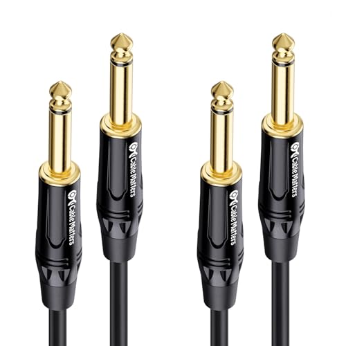 Cable Matters 2-Pack 1/4 Inch TS to TS Guitar Cable, 6ft - size: 6 ft, style: Regular