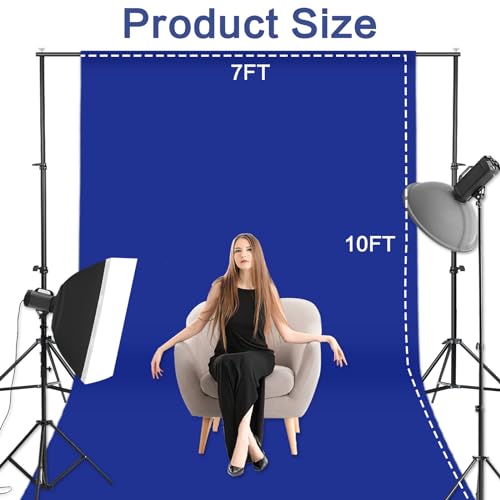 GFCC Royal Blue Photo Backdrop Background for Photography Photoshoot, 7x10FT - color: Royal Blue, size: 7ftx10ft