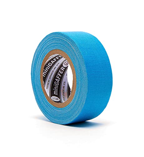 DGTAPE 1in X x 11ya Fluorescent Blue Mini Gaffer Tape. Medium Grade. No Residue. UV Blacklight Tape. Micro for Social distancing + Marking Floor. Write on Surface (trueGAFF25/9/FL-BL - 1inX11ya) - color: Blue, size: 1in X 11ya