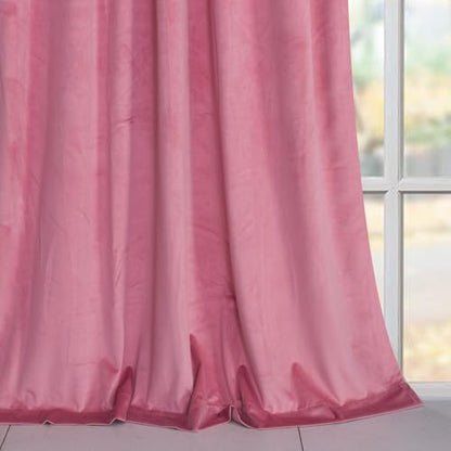 Roslynwood Candy Pink Velvet Curtains 84 inches Long - Curtains Room Darkening Thermal Insulation Rod Pocket Noise Reduction Window Drapes Panels for Dining Room/Bedroom,W52 x L84, 2 Panels - color: Candy Pink, size: 52"W x 84"L (Pack of 2)