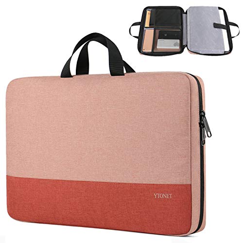 Ytonet Laptop Case 16 Inch, 15-15.6 Inch Computer Carrying Case with Handle - color: Coral Pink, size: 16 inch