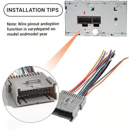 Car Radio Audio Receiver Wiring Harness Kit, Automotive Stereo Radio Installation Kit, Universal for Chevrolet, GMC and Hummer Aftermarket Car Audio Adapter Wiring Harness
