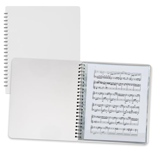 Binditek 1 Pack Sheet Music Folder, 40 Plastic Sleeves, 80 Pages, White - color: White