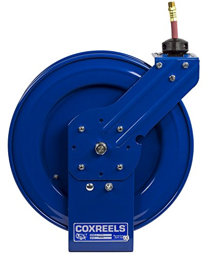 Coxreels P-LP-125 Low Pressure Retractable Air/Water Hose Reel: 1/4" I.D., 25' Hose Capacity, with Hose, 300 PSI, Made in USA - size: 1/4", style: 25'