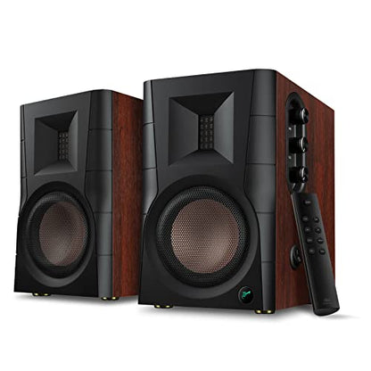 HiVi-Swans D200 Bluetooth Powered Bookshelf Speakers - Studio Monitor Speakers - Computer Speakers for TV/Turntable/PC/Monitor - 5 Inch Near Field 260w RMS - Wood Grain - style: D200