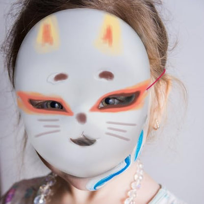 Blank DIY Therian Masks, Face Mask to Hand-Painting, Fursuit Head Base Furry Therian Mask, Costume Props for Cosplay - color: B-2
