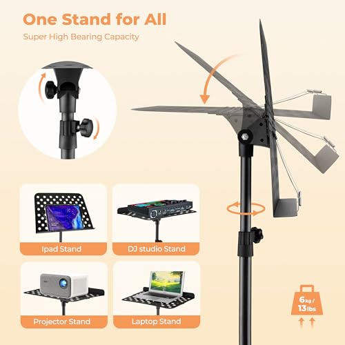 Vangoa Sheet Music Stand, Professional Portable Music Stand for Sheet Music with Violin Hanger, Folding Sheet Music Folder Music Instrument Stand with Carrying Bag, MD-3 - size: Music Stand + Violin Hanger