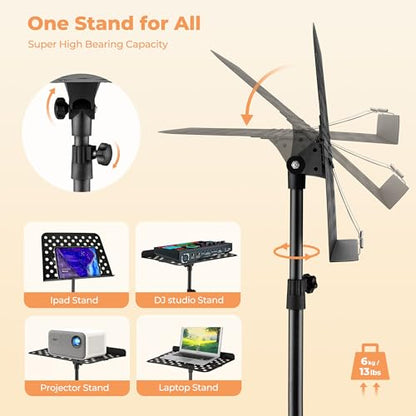 Vangoa Sheet Music Stand, Professional Portable Music Stand for Sheet Music with Violin Hanger, Folding Sheet Music Folder Music Instrument Stand with Carrying Bag, MD-3 - size: Music Stand + Violin Hanger