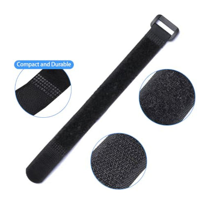 12 Pack Extra Large Reusable Fastening Straps, 1 x 24 Inch Heavy Duty Cinch Straps with Buckle, Hook and Loop Cable Tie Down Straps for Building Materials, Wood, Pipe, Yoga Mats, Camping