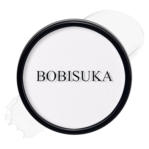 BOBISUKA Clown White Face Body Paint, Water-Based Face Painting Kit & Body Paints, Safe Non-Toxic Facepaint for Halloween Goth Skeleton Mime Ghost SFX Makeup, Costume Cosplay Party Art Theater & Stage - color: White