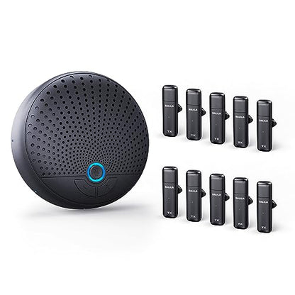 CM300 Conference Speaker with 10 Wireless AI Mics, 360° Pickup, 65FT Range, Noise Reduction, Echo Cancellation, Full Duplex USB Speakerphone for 10-Person Meetings, Zoom and Microsoft Teams - color: Black