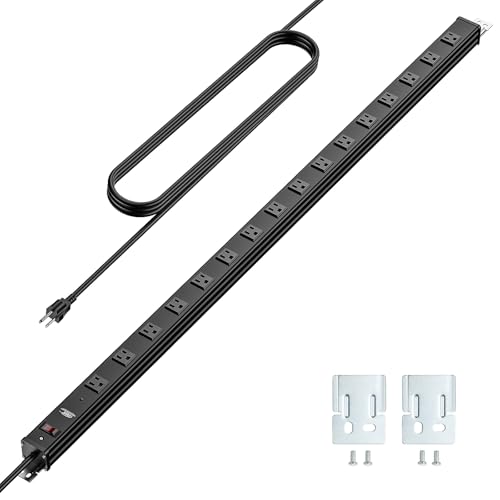 CRST 16-Outlet Long Power Strip, Heavy Duty Surge Protector 1800J, 15FT - style: 16 Outlet-15FT