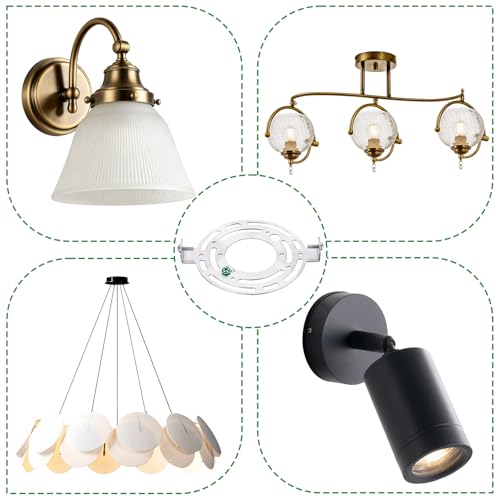 125mm (4.9") Universal Light Fixture Mounting Bracket Kit Light Crossbar Round Ceiling Plate with Screws for Wall Lights Ceiling Lighting Pendant Lights and Chandeliers - size: 125mm