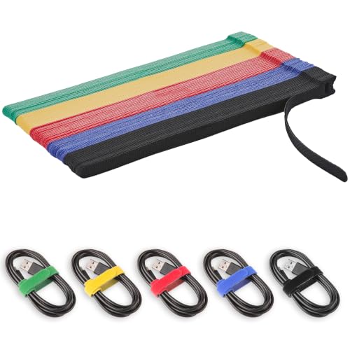100 Pcs 10-Inch Heavy-Duty Self-Fastening Cable Ties - Durable, Reusable Straps for Wire Organization, Ideal for Home, Office, Garage, and Outdoor Use(Multicolored) - color: 10 Inch 100 Pcs