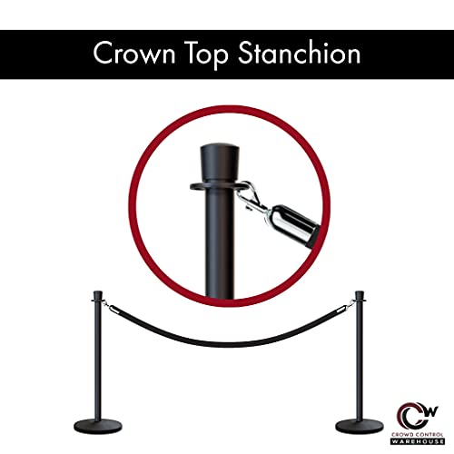 CCW Post and Rope Stanchion Kit, 2 Satin Stainless Steel Crown Top Posts - color: Dark Blue Rope, size: Satin Stainless Steel