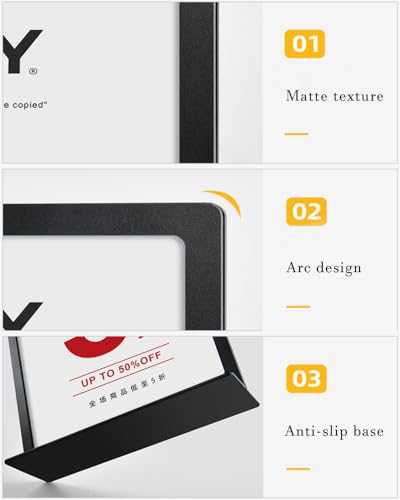 Carbon Steel Sign Holder (T Shape White A5 148×210mm/ 5.83×8.27 inches) - color: T Shape White A5 148×210mm/ 5.83×8.27 inches
