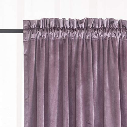 Roslynwood Velvet Lavender Curtain 63 inches Long - Curtains Light Blocking Rod Pocket Thermal Insulated Window Drapes for Dining Room/Living Room, 52Wx63L,2 Panels - color: Lavender, size: 52"W x 63"L (Pack of 2)