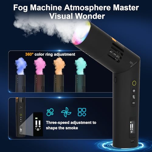 COLBOR CF5 Portable Fog Machine,40W Handheld Smoke Machine with Remote Control & RGB Light,Mini Handheld Fog Machine for Christmas,Photography,Parties,Cosplay,Weddings & Indoor/Outdoor Use