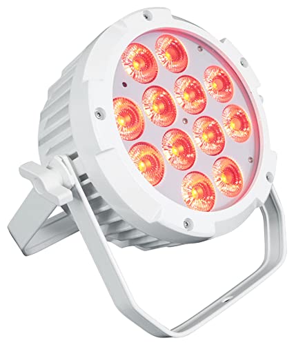 Rockville Wet PAR PRO White RGBWA+UV Indoor/Outdoor Par Wash Light, 2-Pack | IP54, Wall Wash, Stage, 12 x 6-in-1 LEDs, 6/10-Channel DMX, Remote, 15/45 Degree Beam, Double Bracket, Restaurant/Club