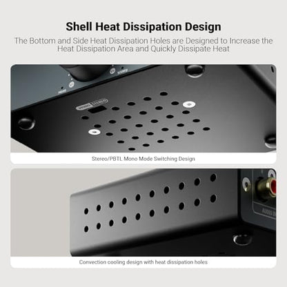 AIYIMA A07 MAX TPA3255 HiFi Power Amplifier 600W,Mono/Stereo Amp & Aux Out | Swappable Op-Amp | 300W*2 Class D HiFi Amp for 2.0/2.1 Channel Home Audio Bookshelf Speaker,T1 PRO Preamp,D07 Desktop DAC