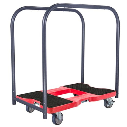 SNAP-LOC, 4 Wheel Dolly, 1,200 lb Professional E Track Push Cart Dolly, Heavy Duty Furniture Moving Cart, Modular Cargo Platform, Made in USA, Black - style: Professional E-Track Panel Cart Dolly Red