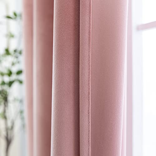 PLEASANT BOULEVARD Chintz Rose Velvet Curtains 63 inch Long Heavyweight Blackout Curtains Rod Pocket Thermal Insulated Darkening Window Drapes for Bedroom Living Room, W52 x L63, 2 Panels - color: Chintz Rose, size: 52"W x 63"L (Pack of 2)