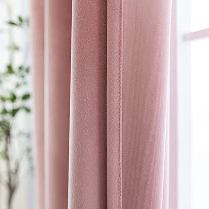 PLEASANT BOULEVARD Chintz Rose Velvet Curtains 63 inch Long Heavyweight Blackout Curtains Rod Pocket Thermal Insulated Darkening Window Drapes for Bedroom Living Room, W52 x L63, 2 Panels - color: Chintz Rose, size: 52"W x 63"L (Pack of 2)