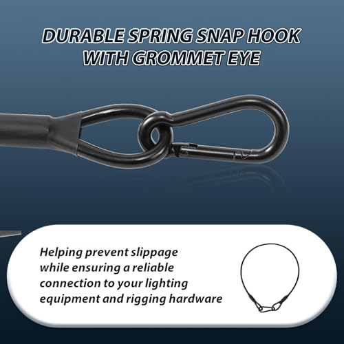 2-Pack 2ft Stainless Steel Safety Security Cables with 1/8" Diameter, Black - size: 1/8x2ft