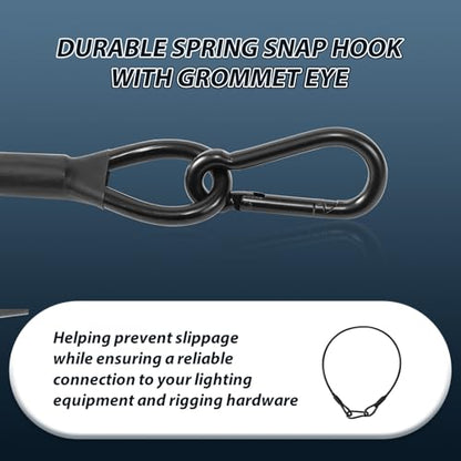 2-Pack 2ft Stainless Steel Safety Security Cables with 1/8" Diameter, Black - size: 1/8x2ft